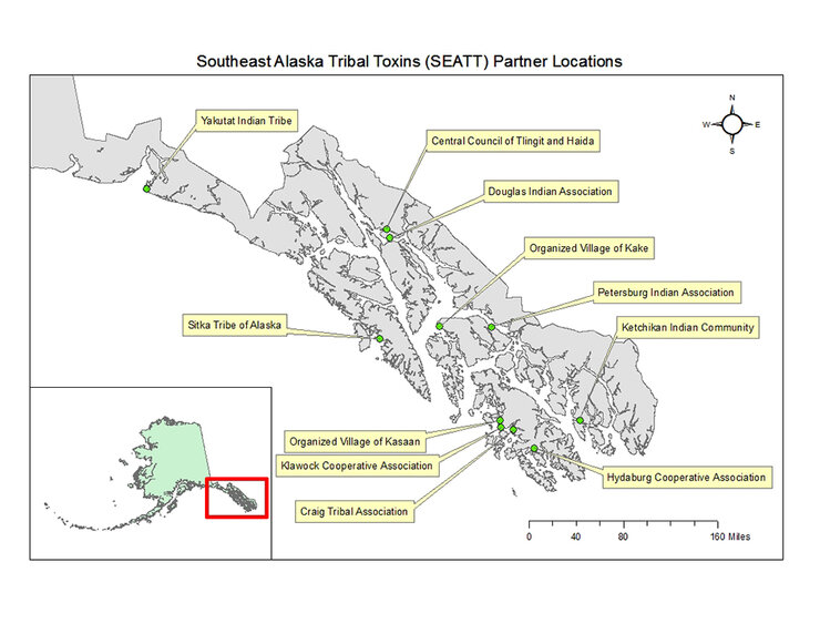 Map showing the SEATT partner locations