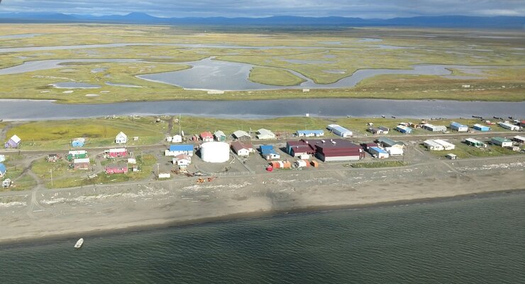 An aerial view of Shaktoolik