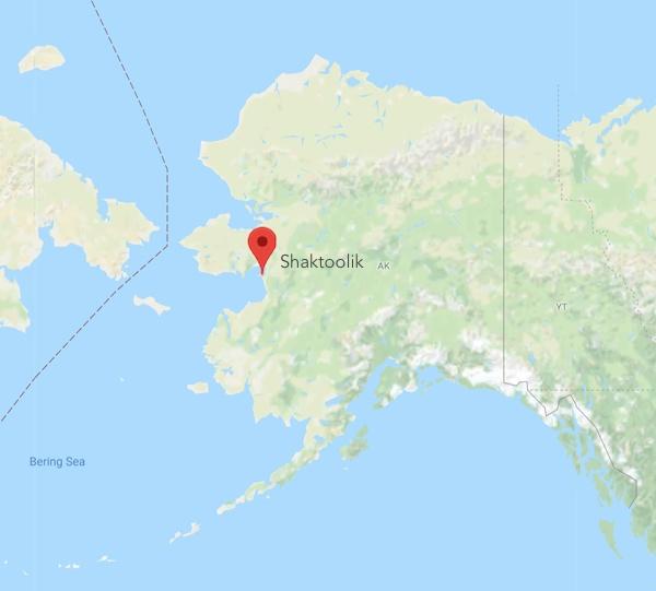 locator map for Shaktoolik, Alaska