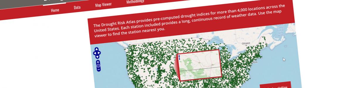 Screen capture from the Drought Risk Atlas website