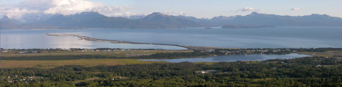 Panorama of the Homer Spit in Homer, Alaska