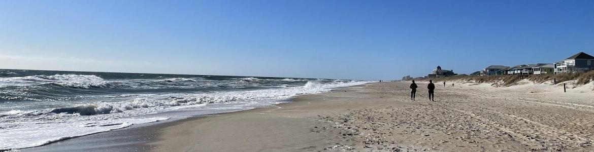 Sandy beach and blue sky