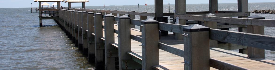 Gulfport, MS, August 20, 2010. The new pier was completed with construction funds provided by FEMA to help rebuild the Gulf Coast after Hurricane Katrina.