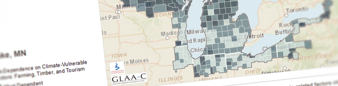 Screenshot from the Great Lakes Climate and Demographic Atlas