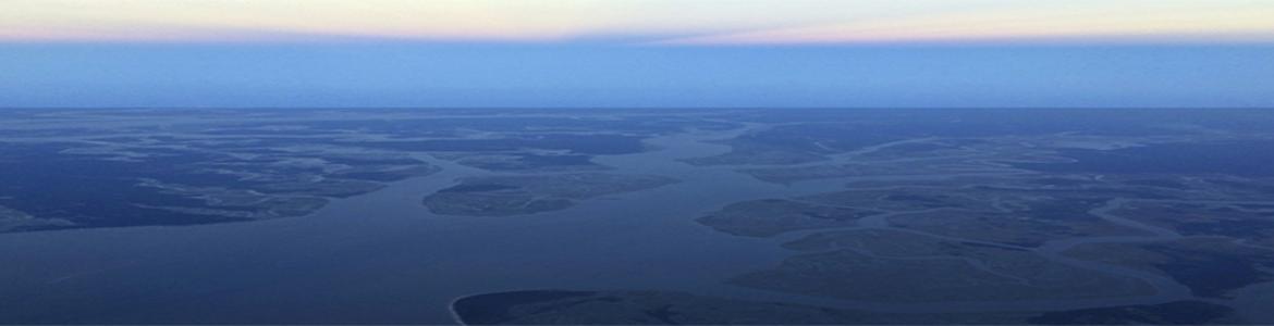 Aerial photo of northern Beaufort County’s low-lying sea islands.