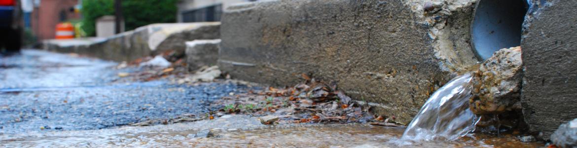 Stormwater flows onto street