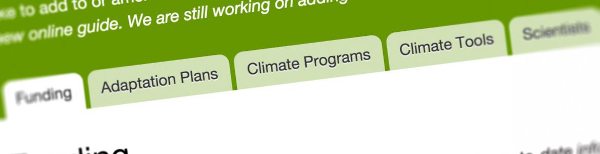 Screen capture from the Tribal Climate Change Guide website